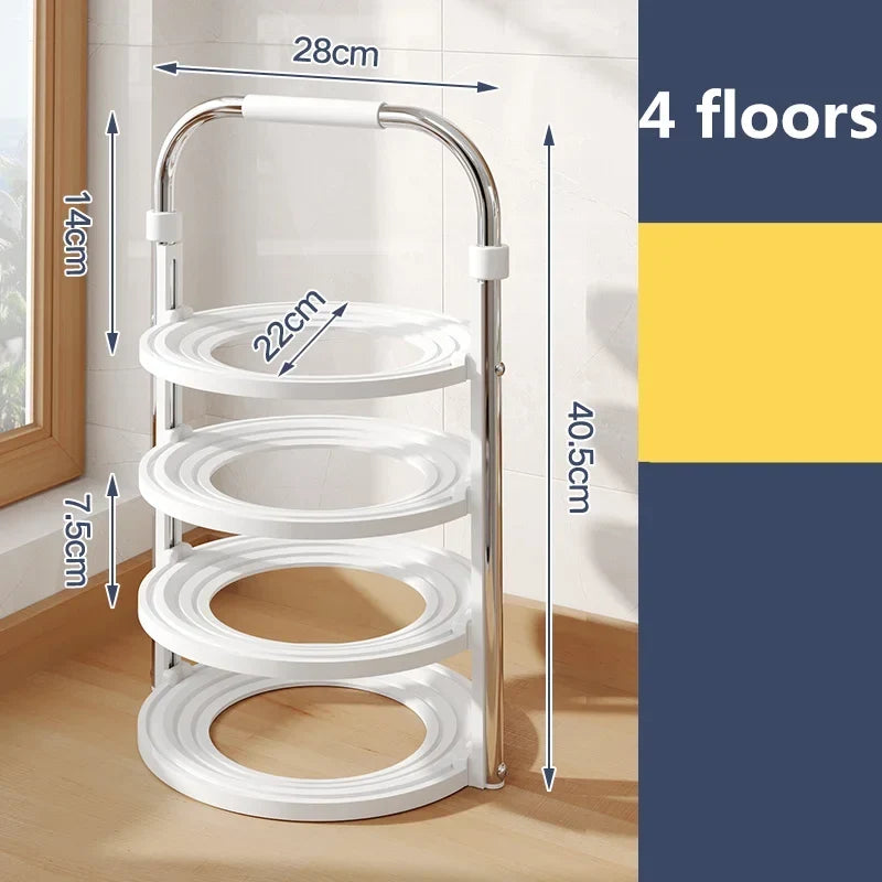 Kitchen Organizer Rack Tiered Space-Saving Foldable