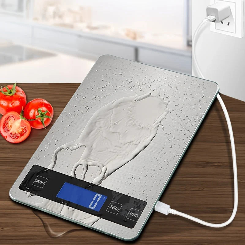 Kitchen Scale 15kg USB Rechargeable 1g Precision
