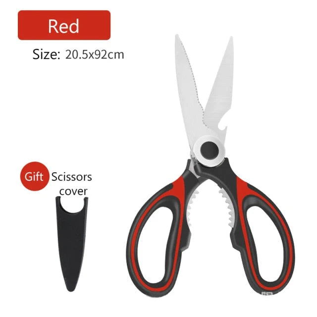 Kitchen Shears Stainless Steel Built-In Bottle & Jar Openers