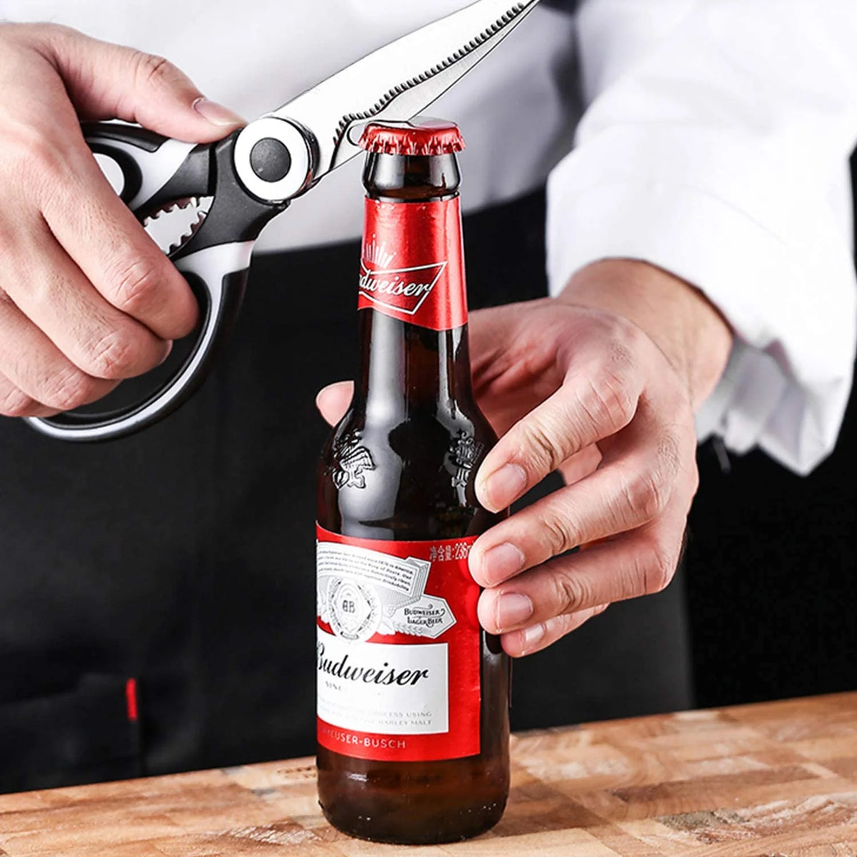 Kitchen Shears Stainless Steel Built-In Bottle & Jar Openers