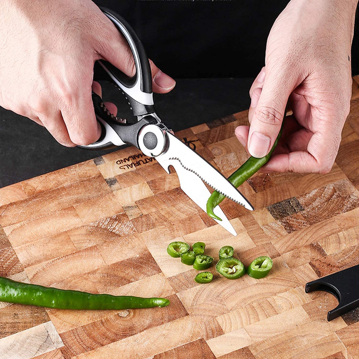 Kitchen Shears Stainless Steel Built-In Bottle & Jar Openers