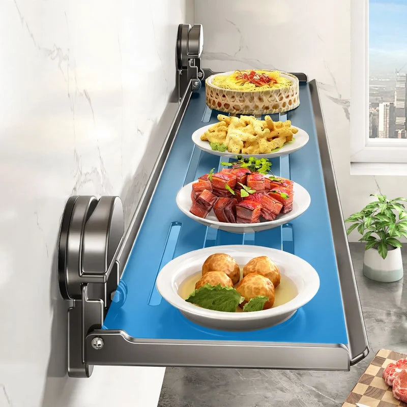 Kitchen Shelf Foldable Suction Cup Carbon Steel