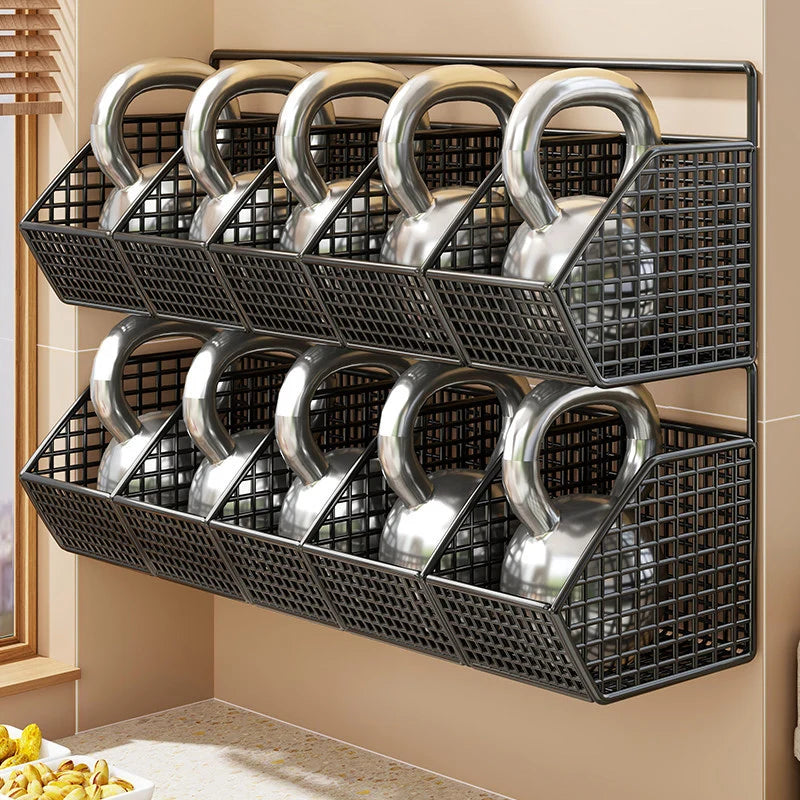 Kitchen Storage Basket Wall-Mounted Ventilated Space-Saving