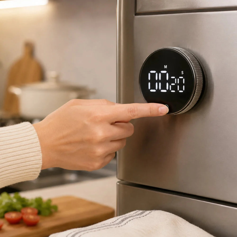 Kitchen Timer Large Display & Loud Alarm Magnetic Back