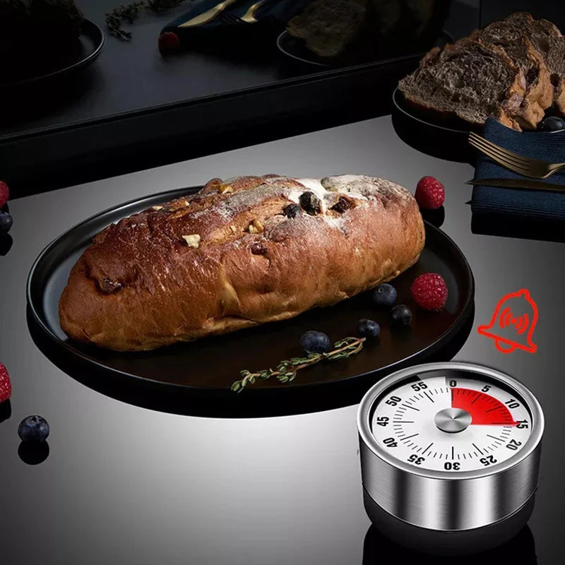 Kitchen Timer Magnetic Stainless Steel 60-Minute