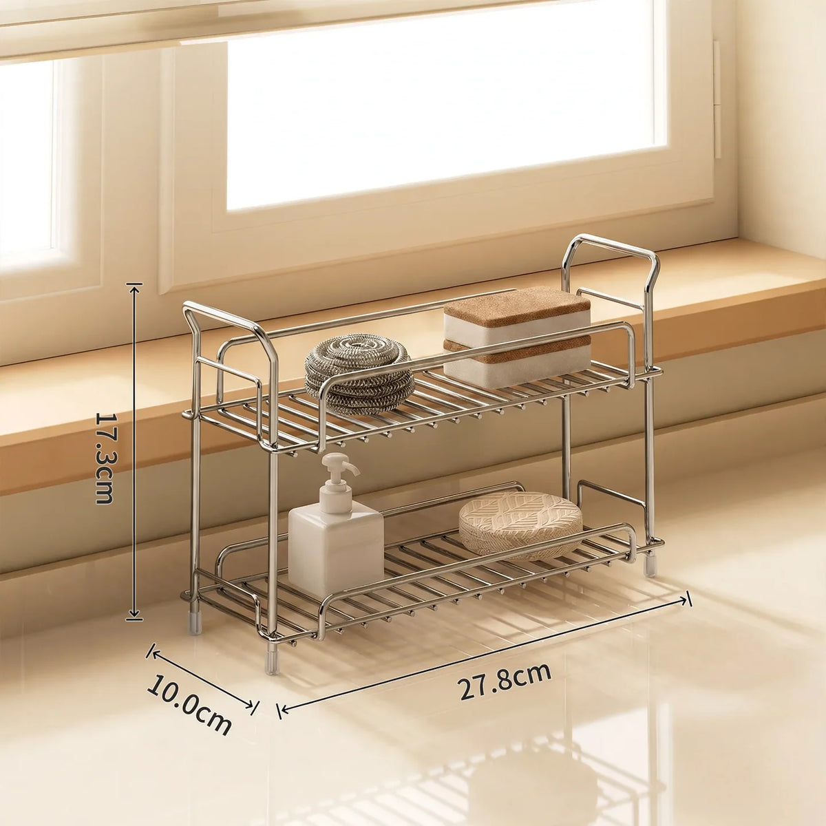 Kitchen Towel Drying Rack 304 Stainless Steel Countertop Sponge Storage