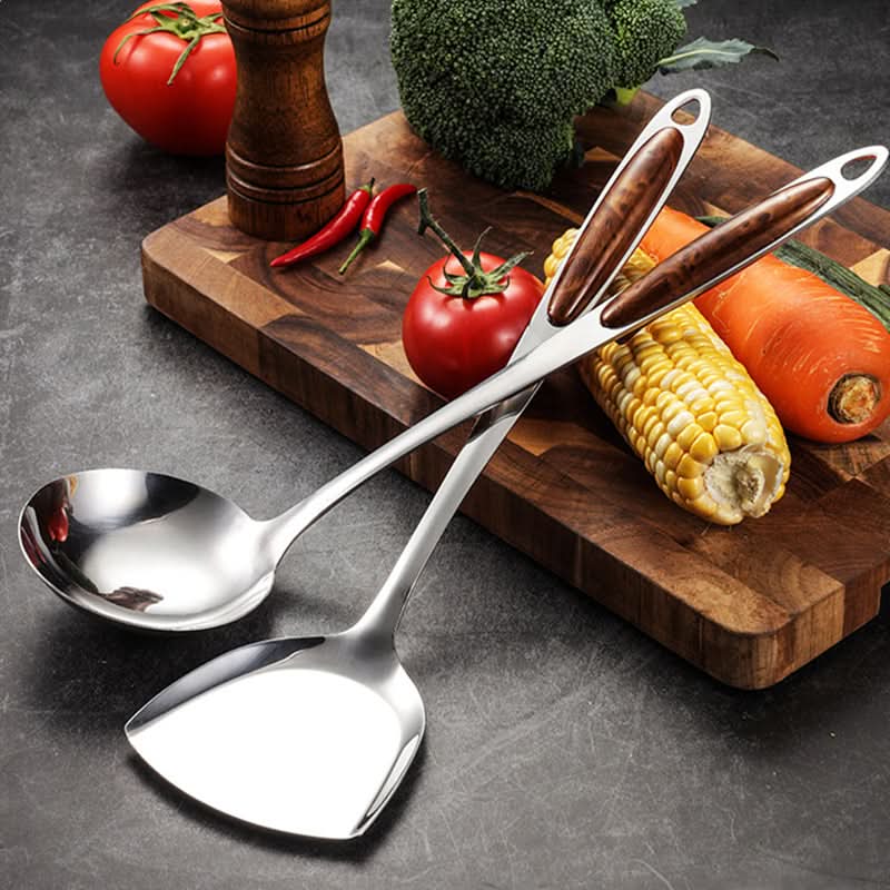Kitchen Utensil Set Stainless Steel Non-Slip Dishwasher-Safe_handles