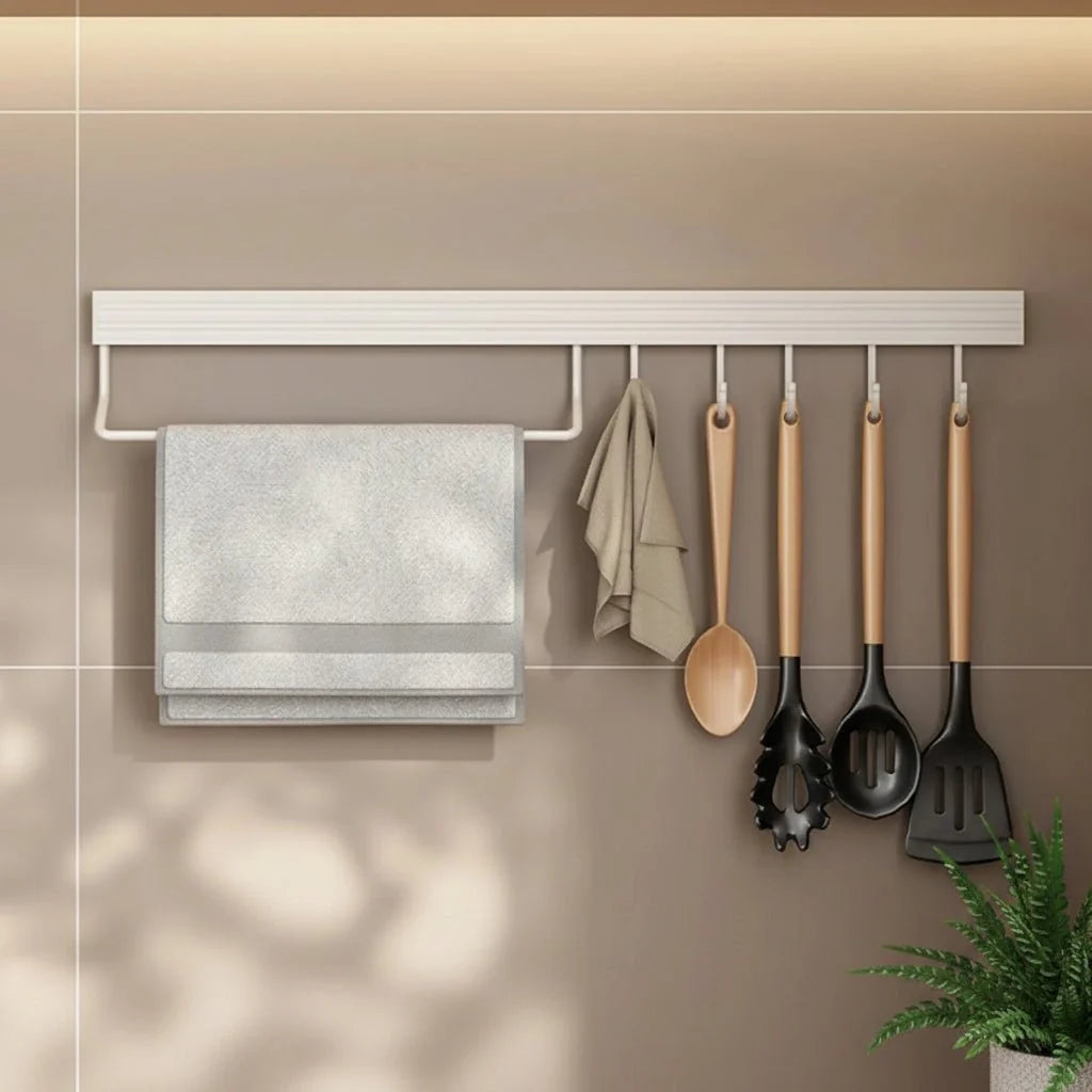 Kitchen Wall Hook Organizer Stainless Steel Space-Saving