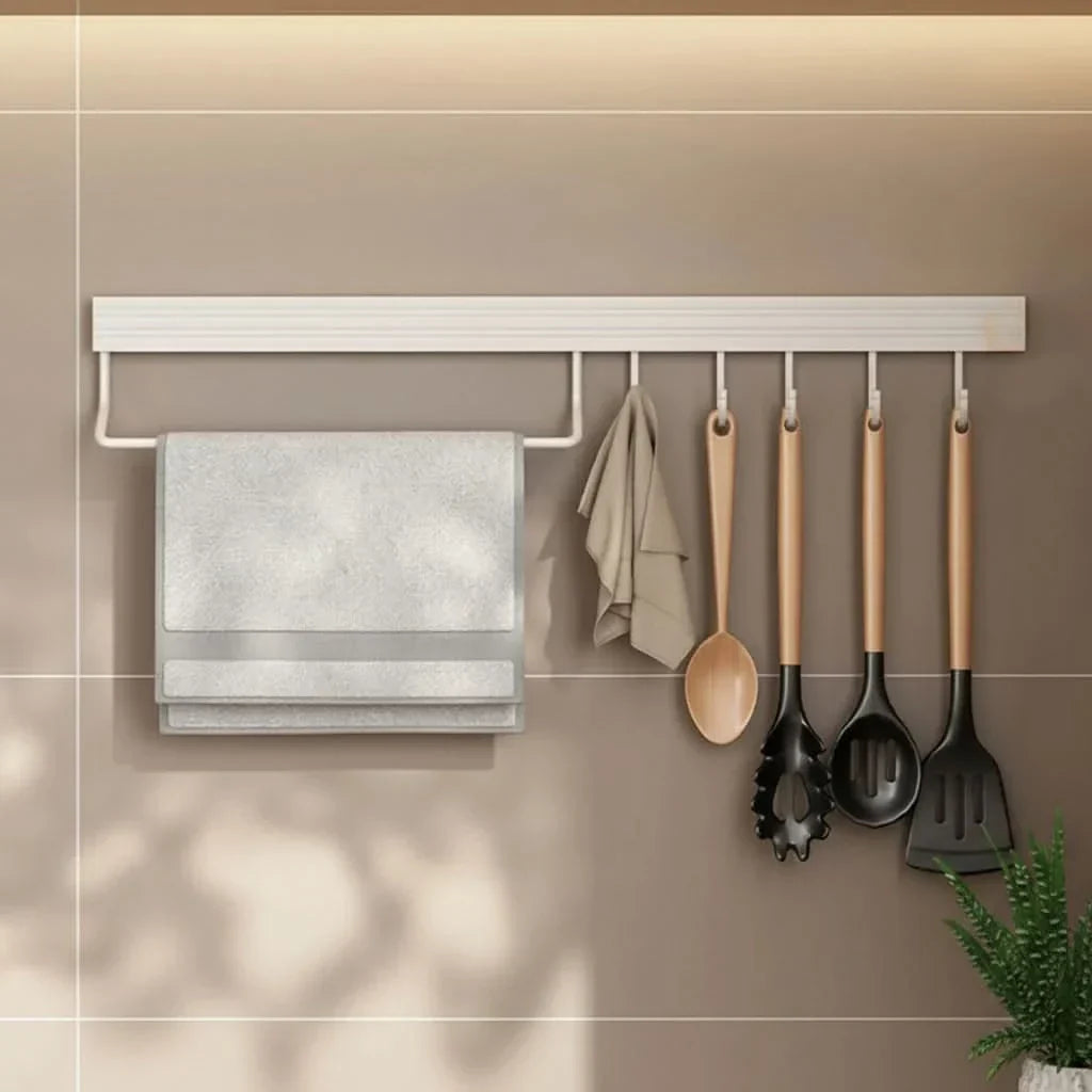 Kitchen Wall Rack Coated Metal No-Drill Installation