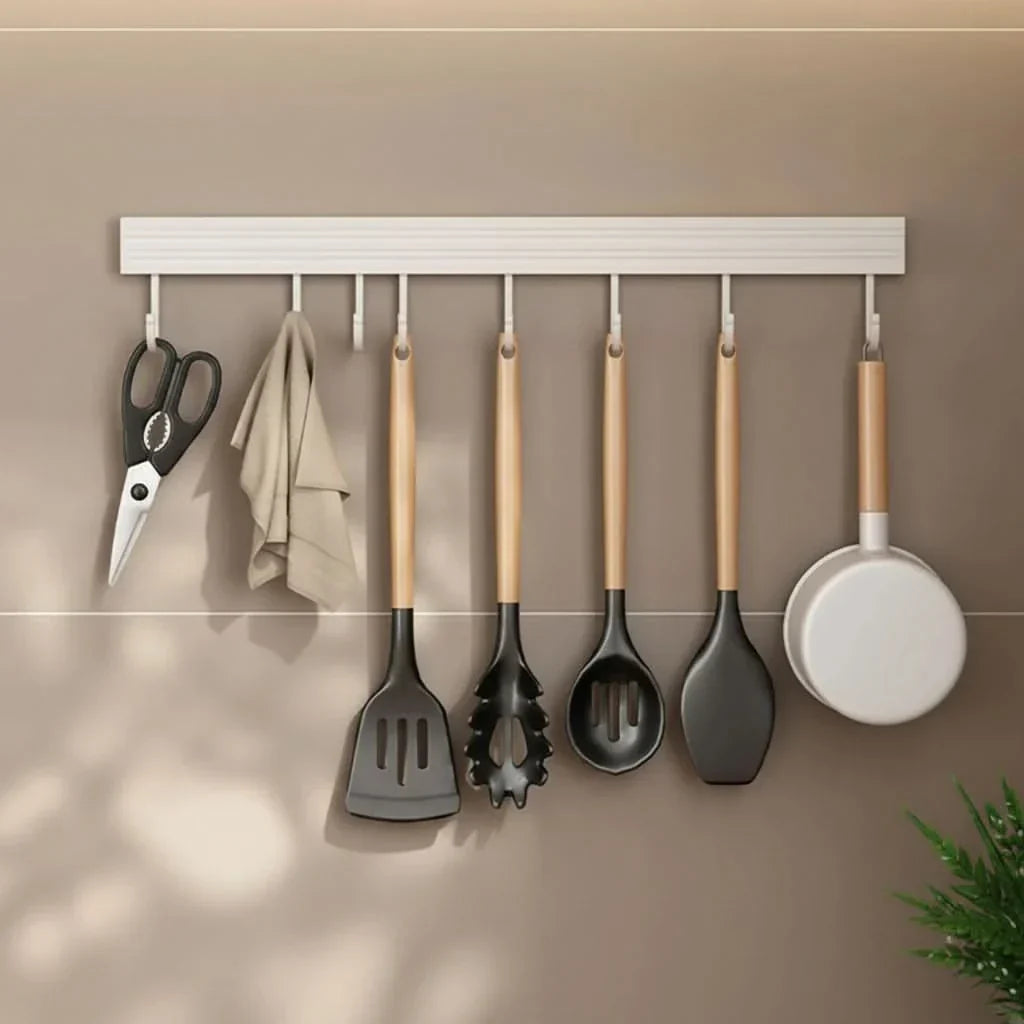 Kitchen Wall Rack Coated Metal No-Drill Installation