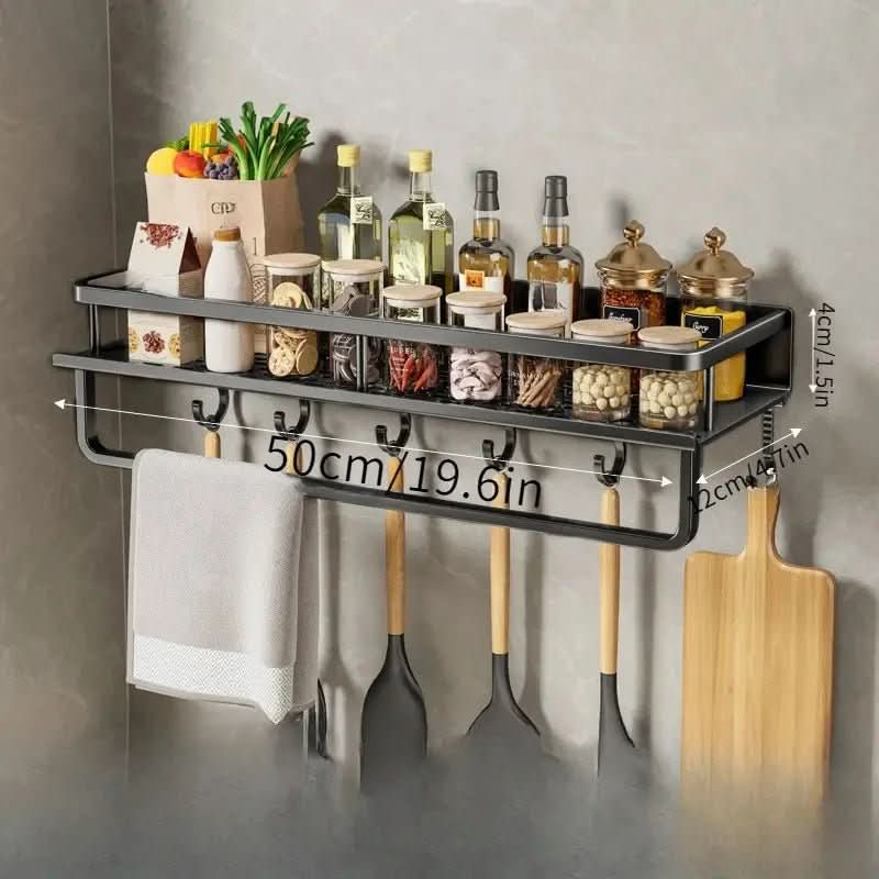 Kitchen Wall Shelf Powder-Coated Steel Space-Saving