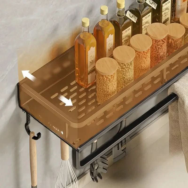 Kitchen Wall Shelf Powder-Coated Steel Space-Saving
