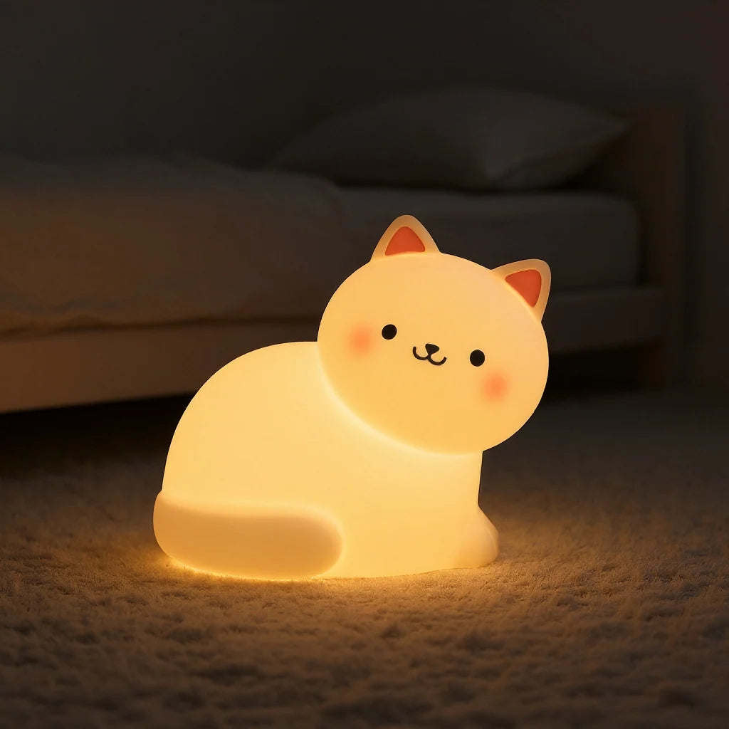 Kitten Night Light Silicone Warm Diffused Glow