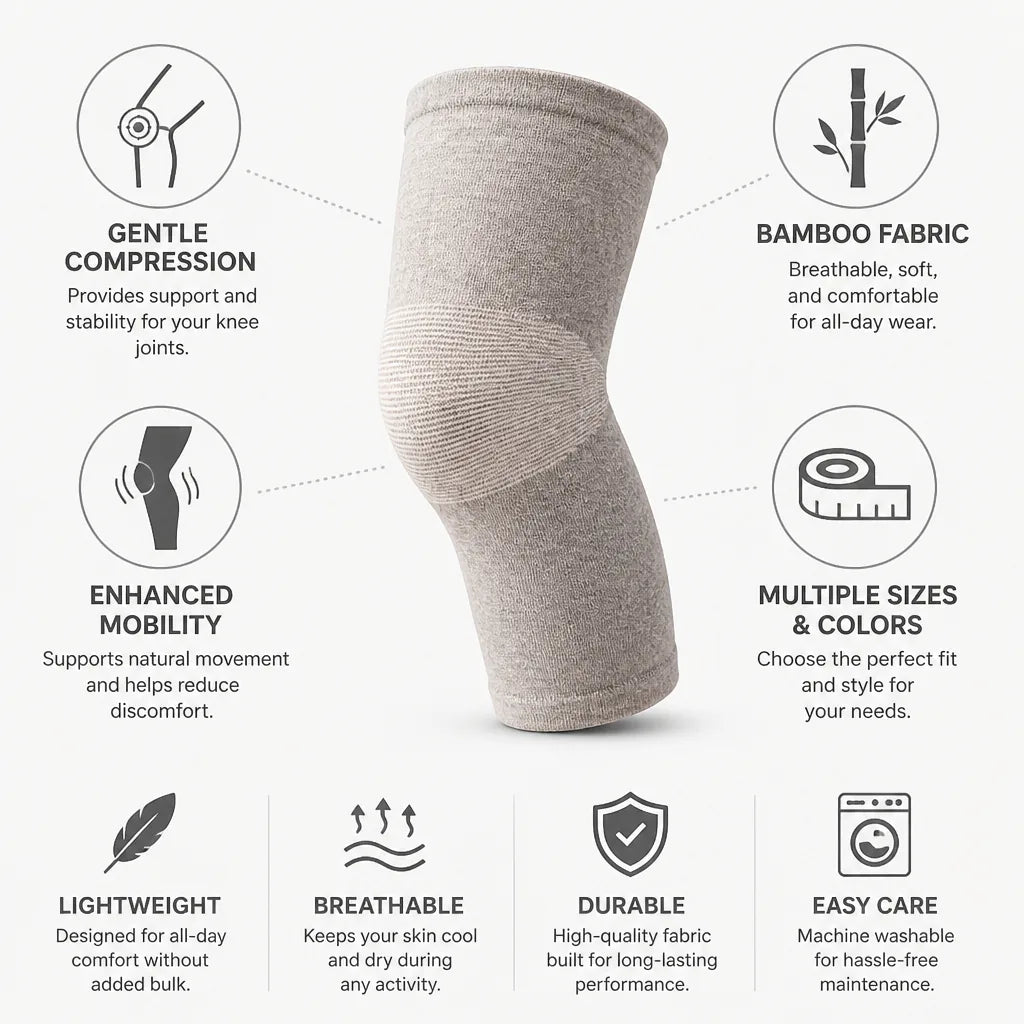 Knee Brace Bamboo Fabric Gentle Compression