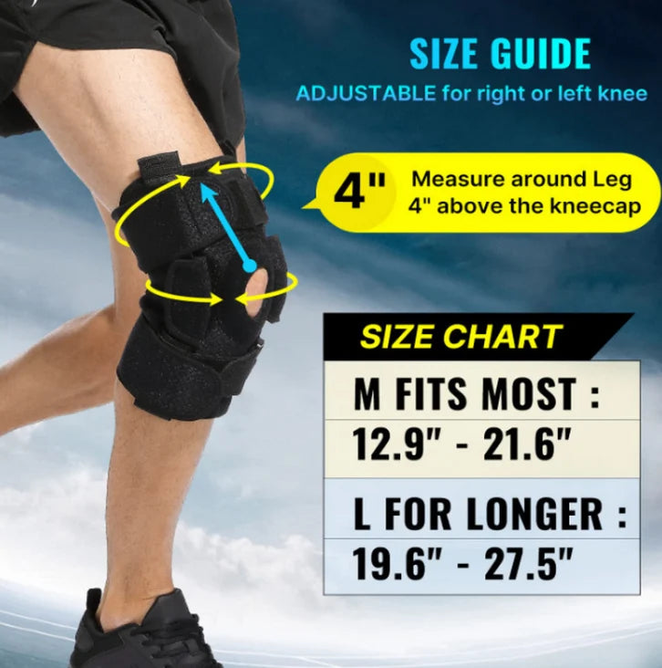Knee Brace Hinged Gel Patella Pad & Removable Hinges