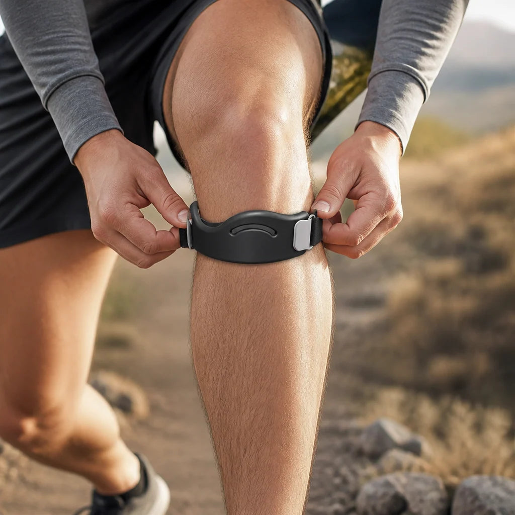 Knee Support Strap Silicone Cushion Adjustable Dual Buckles Breathable Design