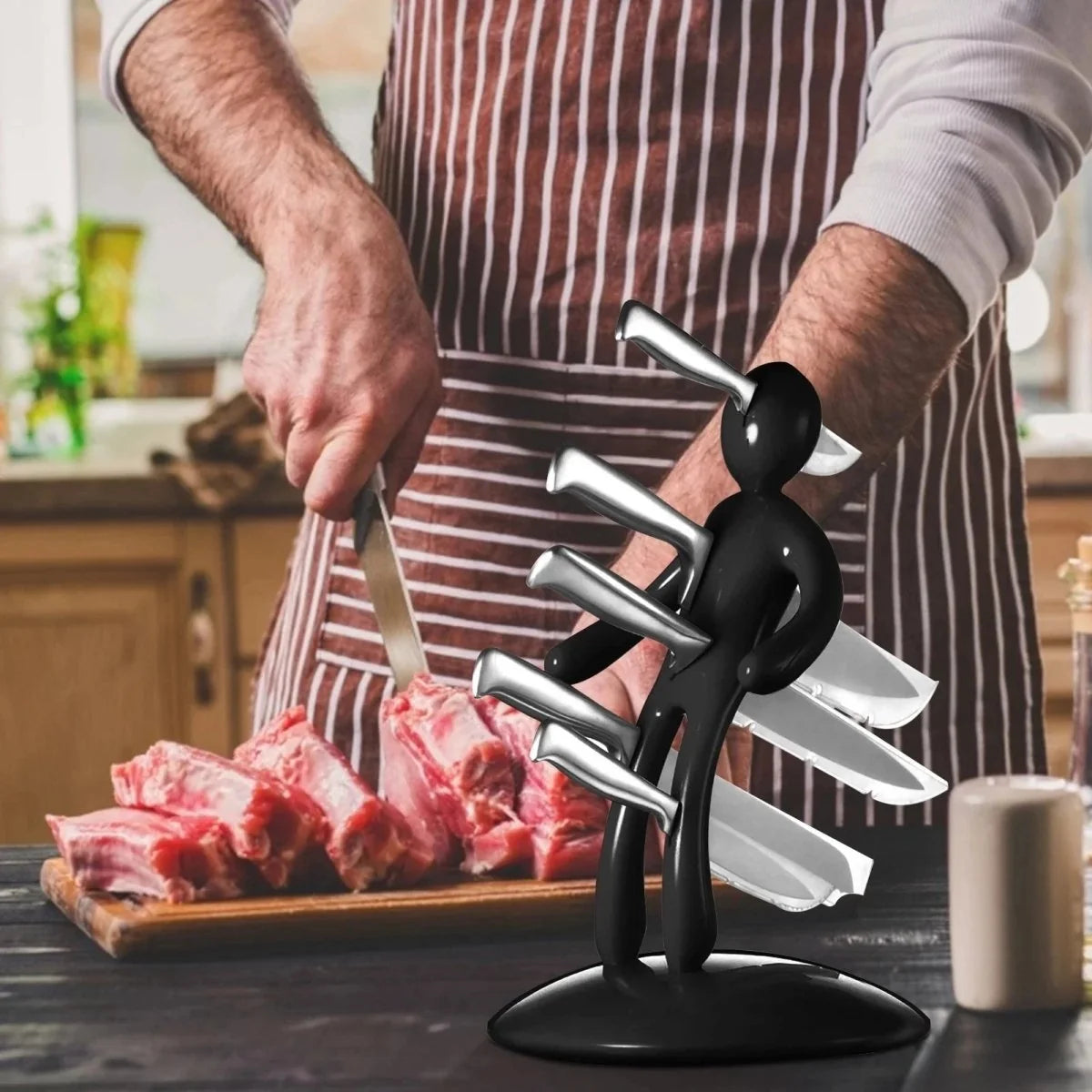 Knife Organizer Stainless Steel Sculptural Countertop Design