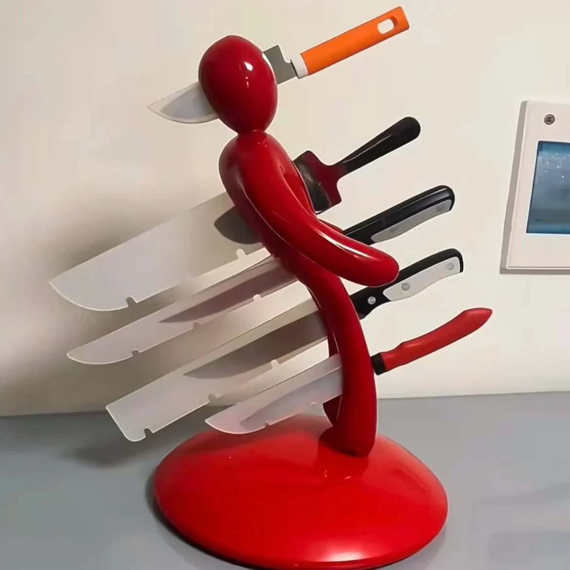 Knife Organizer Stainless Steel Sculptural Countertop Design