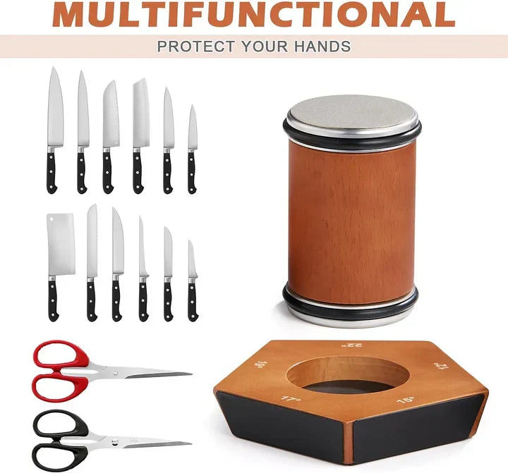 Knife Sharpener Diamond-Coated Wheel & Angle Guide
