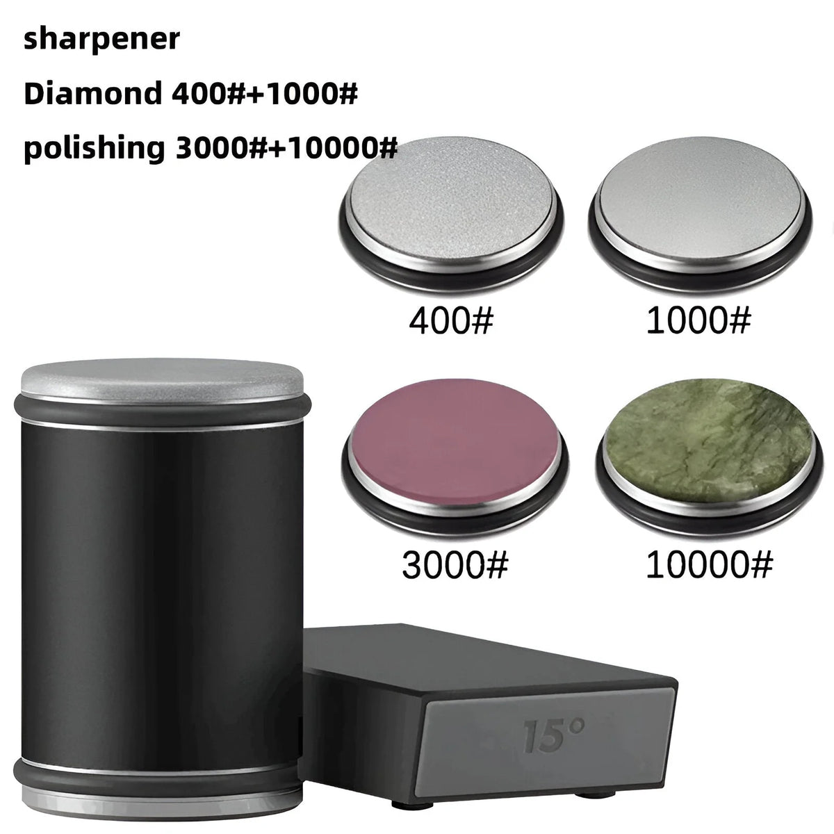 Knife Sharpener Magnetic Angle Guide & Rolling Wheel