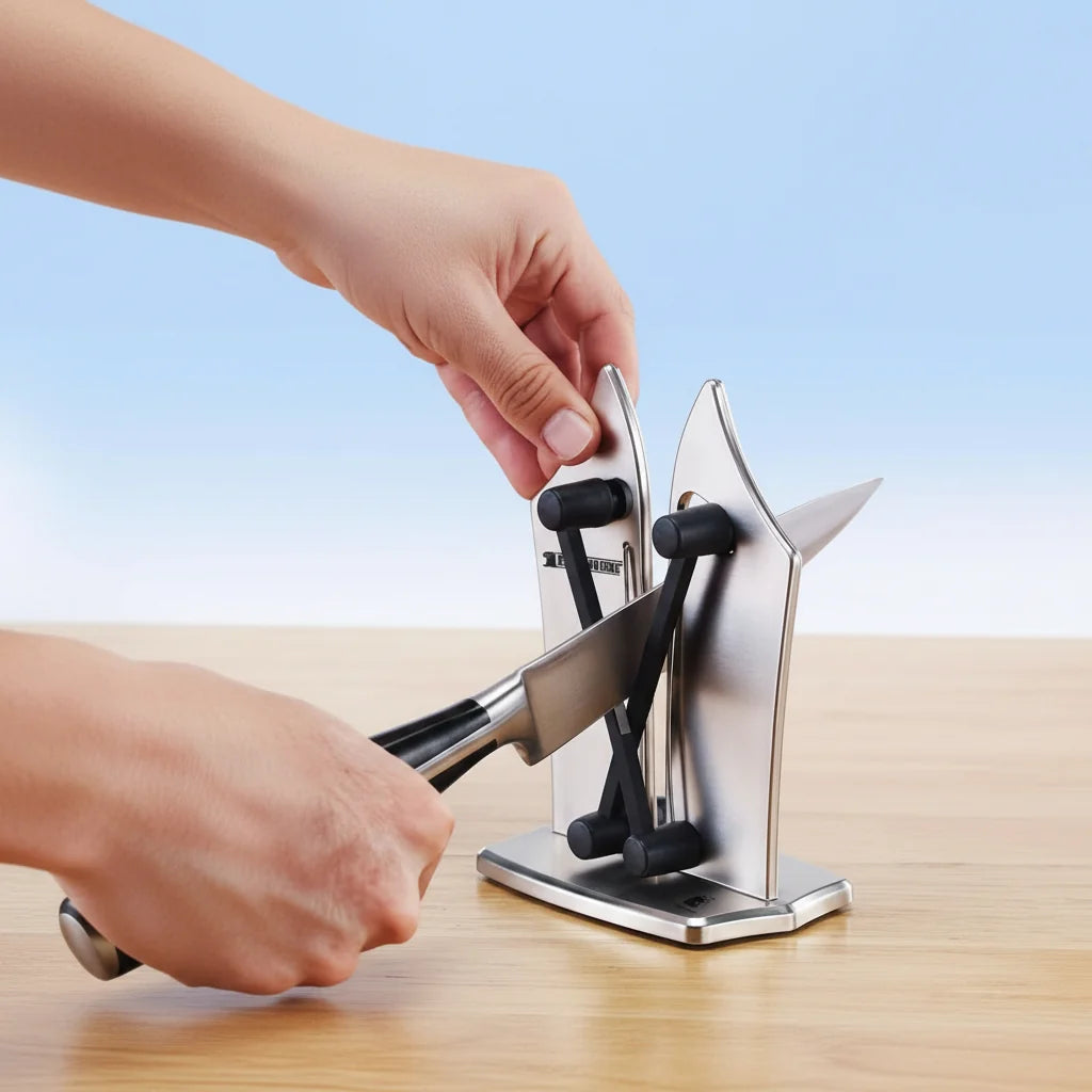 Knife Sharpener Tungsten Carbide Compact for Straight & Serrated Blades