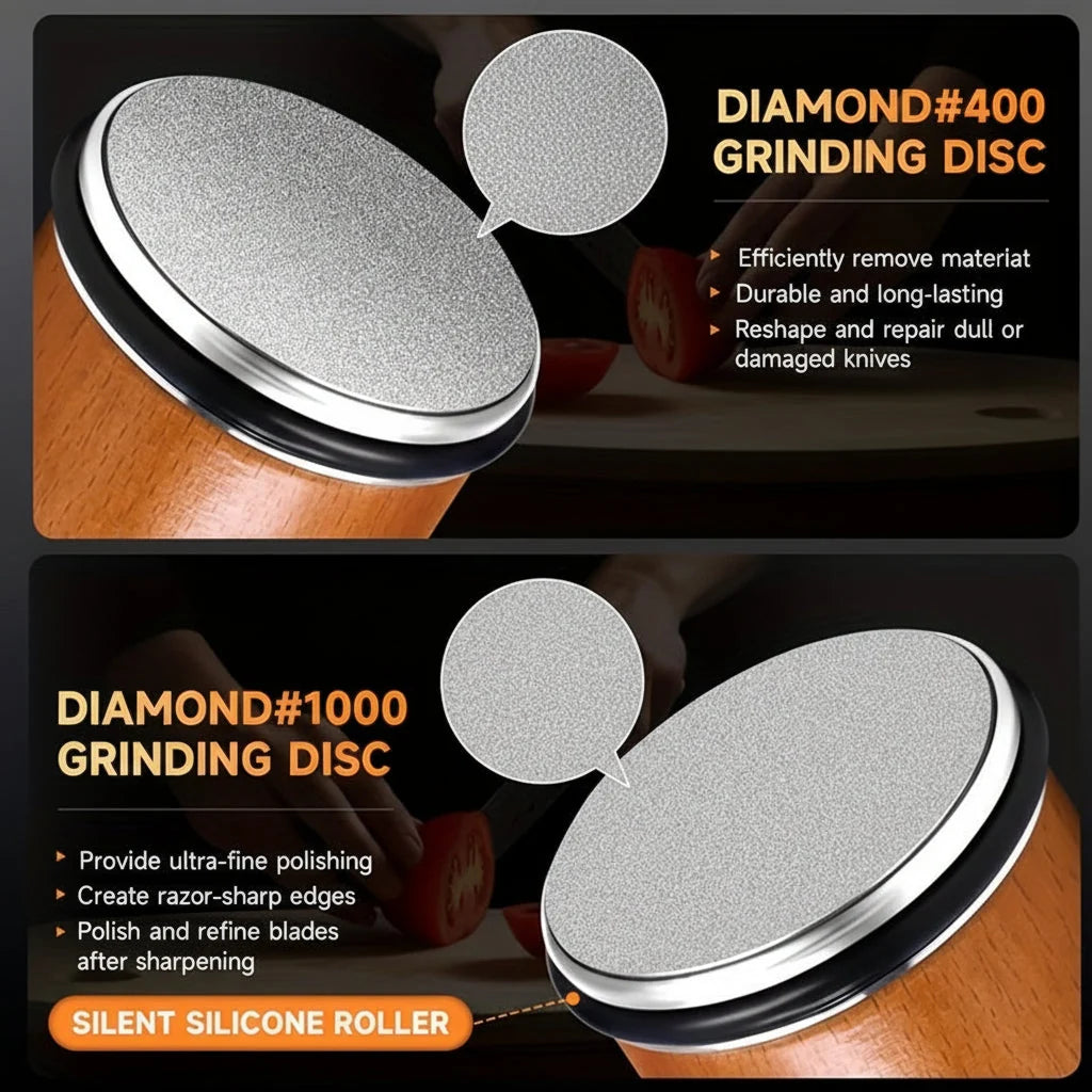 Knife Sharpening Set Magnetic Angle Guide & Diamond Stones