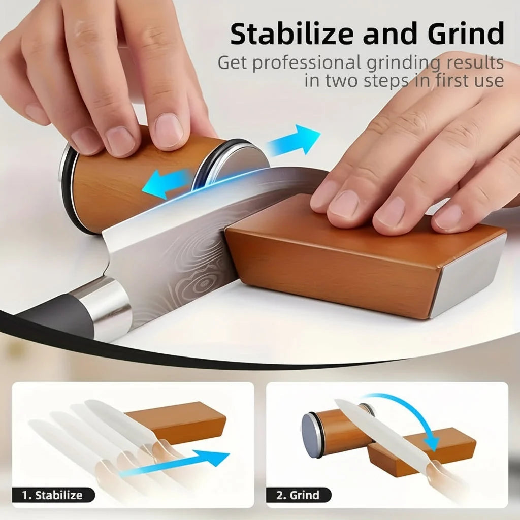 Knife Sharpening Set Magnetic Angle Guide & Diamond Stones