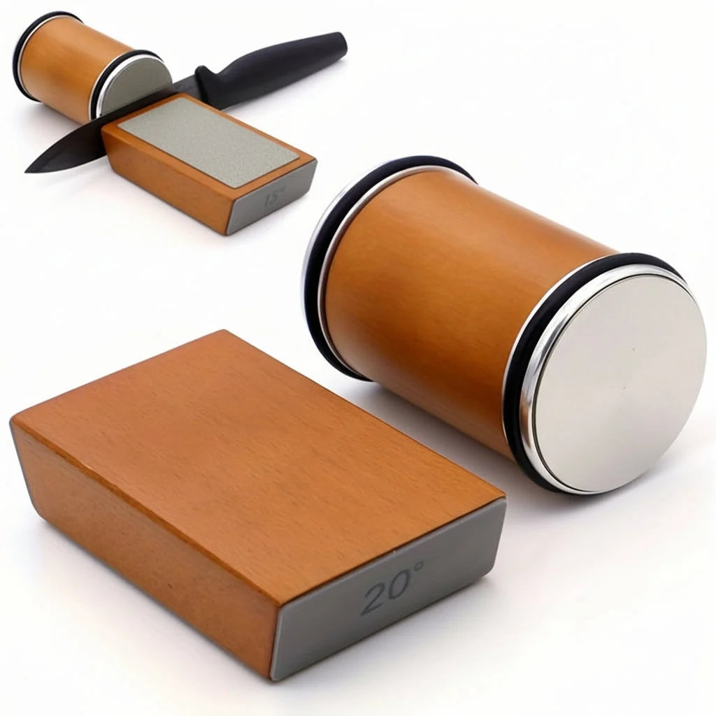 Knife Sharpening Set Magnetic Angle Guide & Diamond Stones