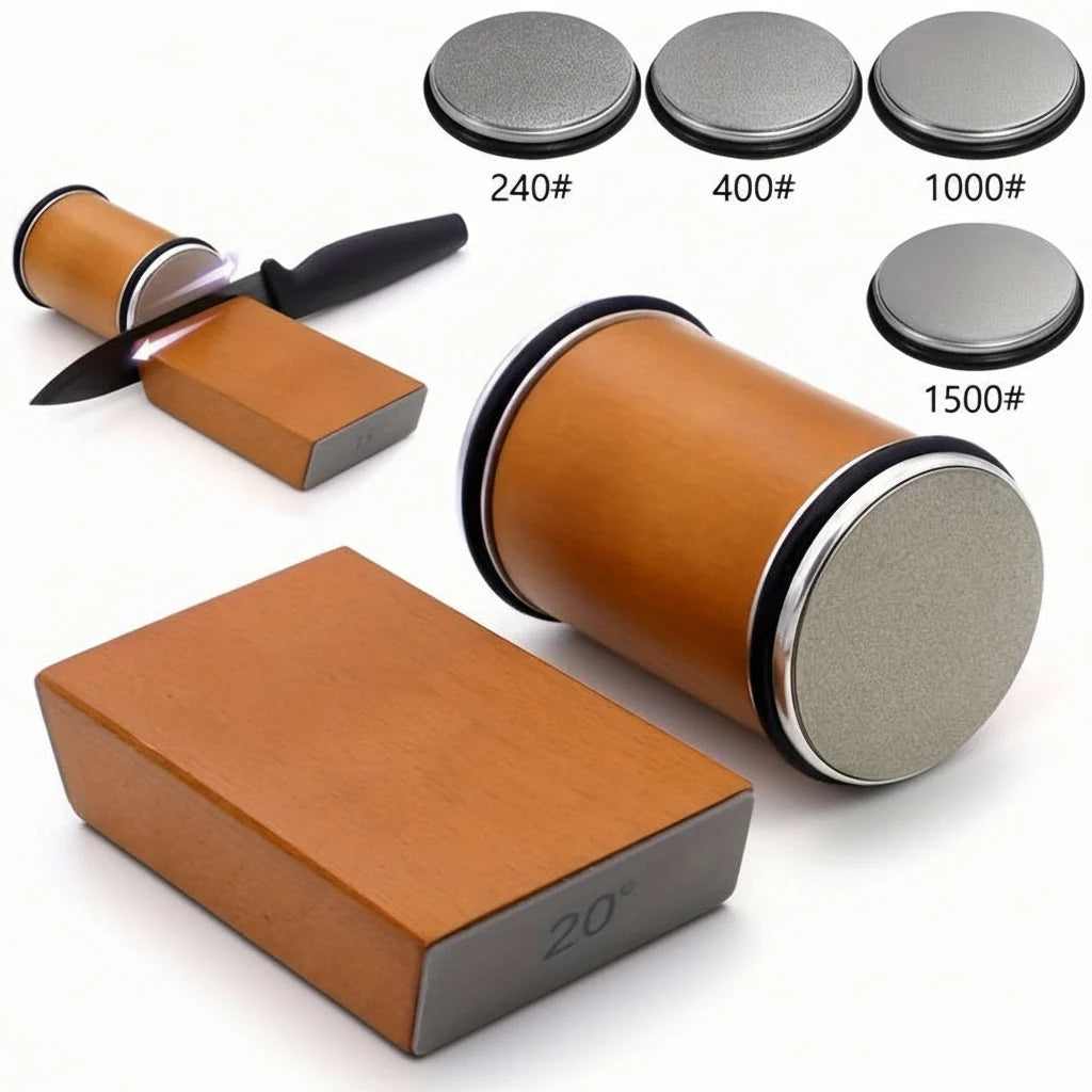 Knife Sharpening Set Magnetic Angle Guide & Diamond Stones