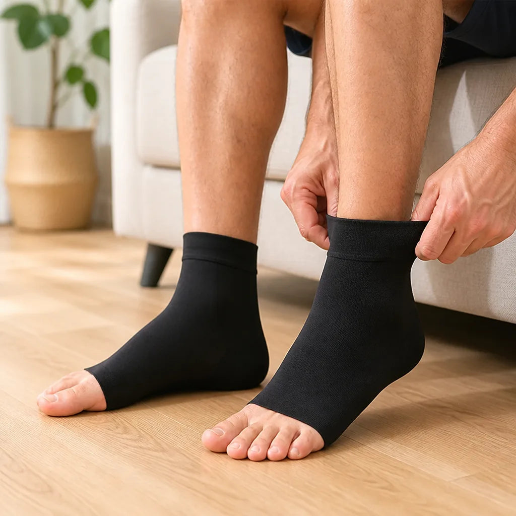 Kompressionsknöchelsocken mit abgestufter Kompression und Fußgewölbestütze