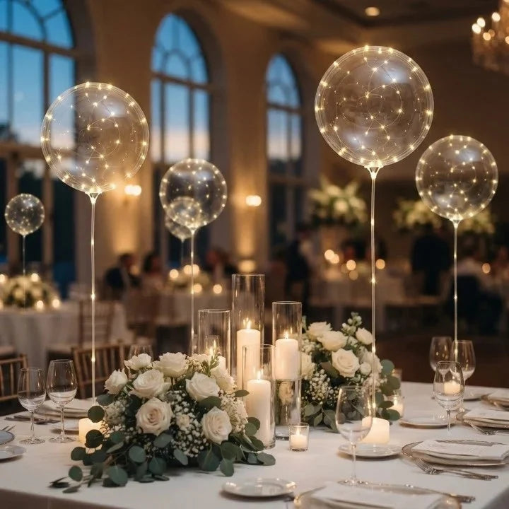 LED Balloons Warm White Glow Set of 10