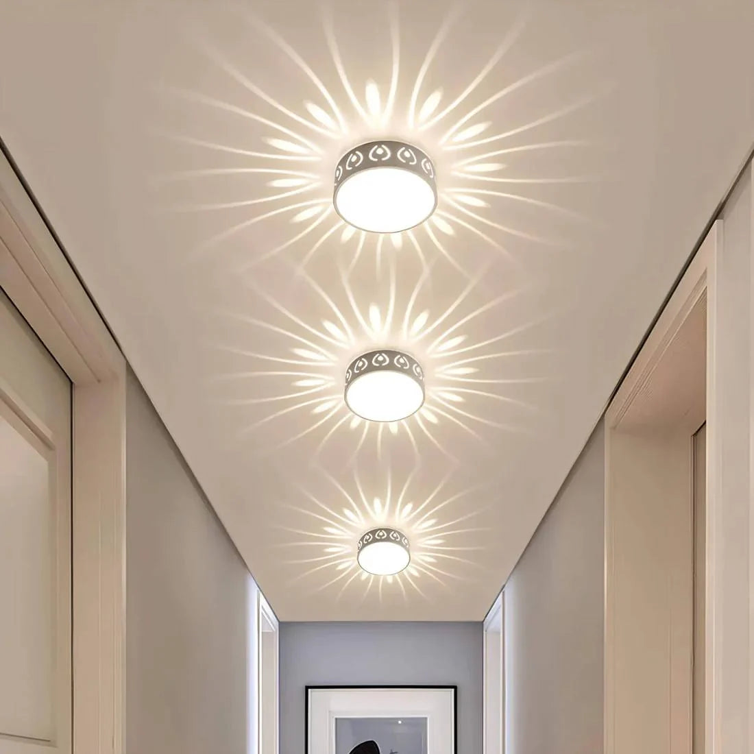 LED Ceiling Light Crystal Acrylic Switchable Warm & Cool