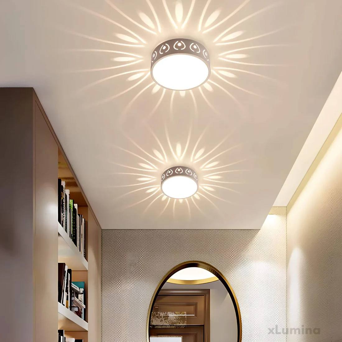 LED Ceiling Light Crystal Acrylic Switchable Warm & Cool