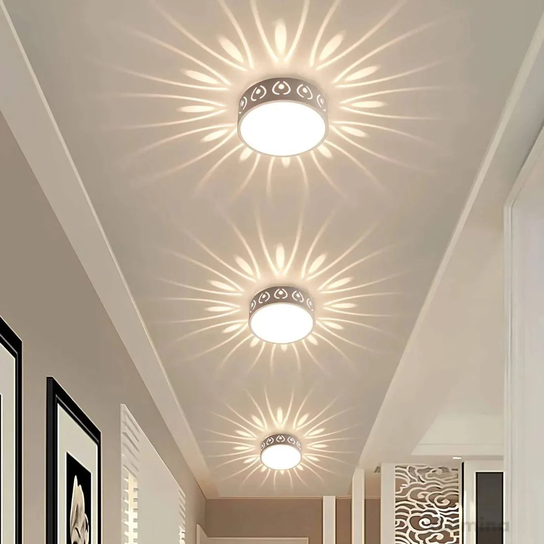 LED Ceiling Light Crystal Acrylic Switchable Warm & Cool