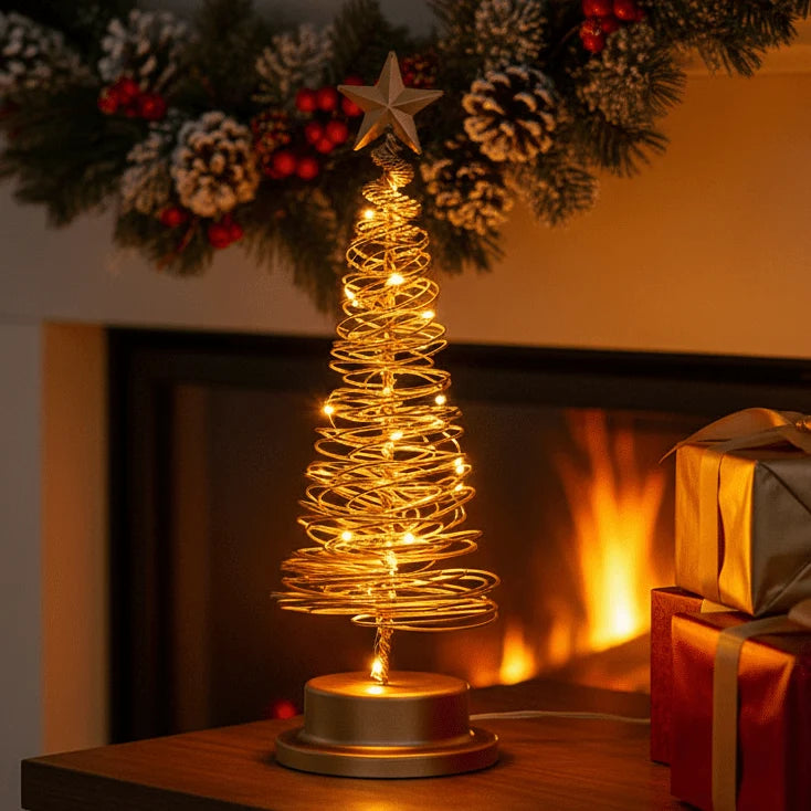 LED Christmas Tree Spiral Design Warm White LEDs 13 Inch