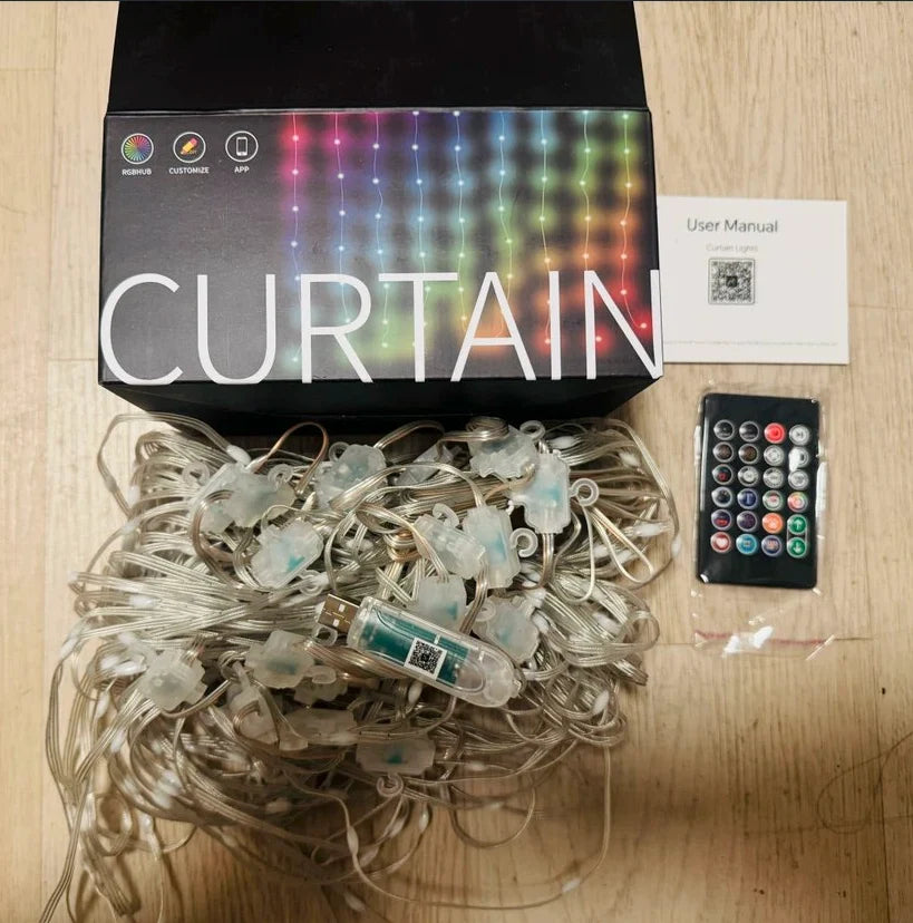 LED Curtain Lights App-Controlled Pixel Designs 400 LEDs