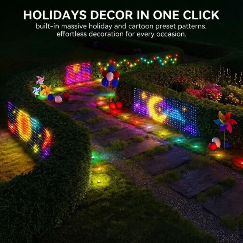 LED Curtain Lights App-Controlled Pixel Designs 400 LEDs