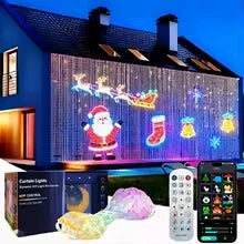 LED Curtain Lights RGB Color Changing App-Controlled Music Sync