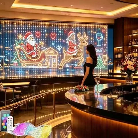 LED Curtain Lights RGB Color Changing App-Controlled Music Sync