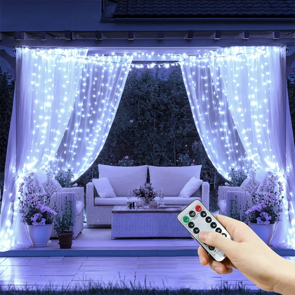 LED Curtain Lights USB Type-C 8 Lighting Modes