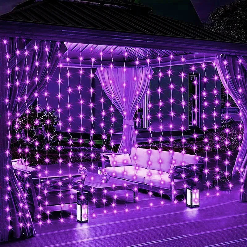 LED Curtain Lights USB Type-C 8 Lighting Modes
