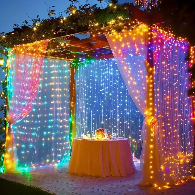 LED Curtain Lights USB Type-C 8 Lighting Modes