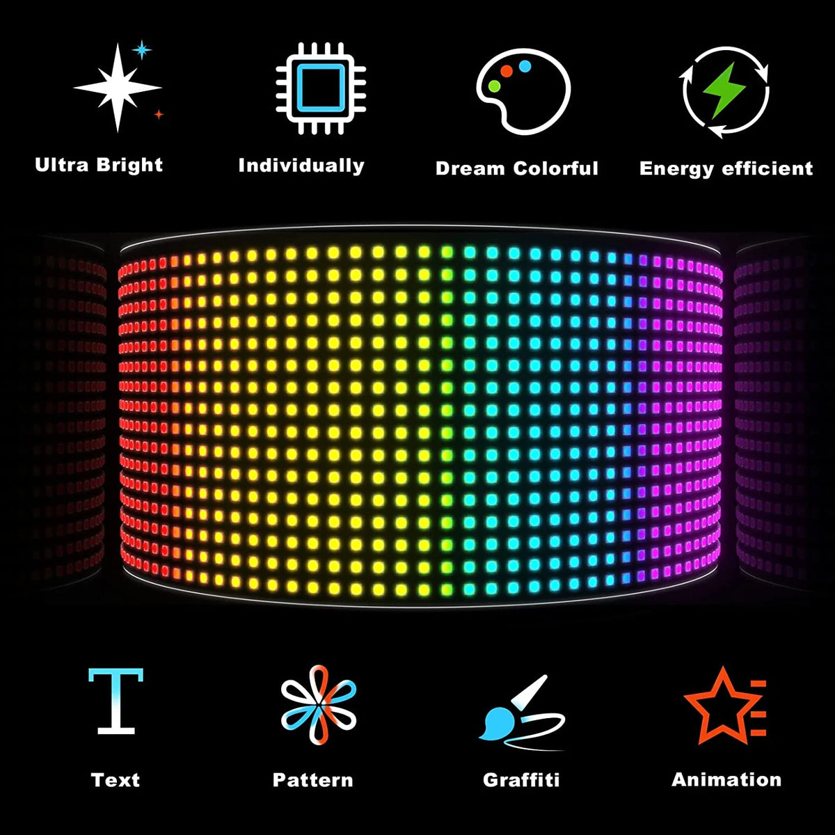 LED Display Panel Flexible RGB Full-Color 16 Million Colors