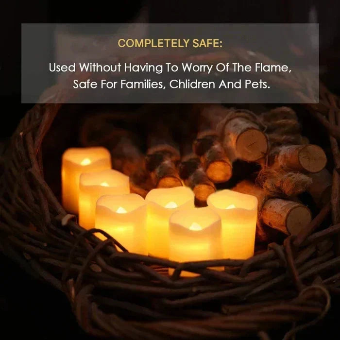 LED Flameless Candles Warm White Battery-Powered Set of 24