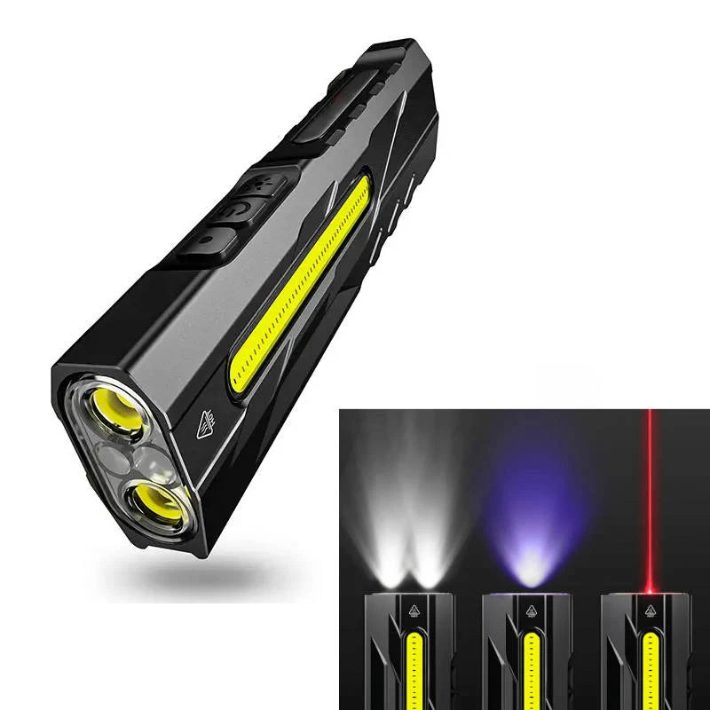 LED Flashlight 1500 Lumens USB-C Rechargeable Magnetic Tail