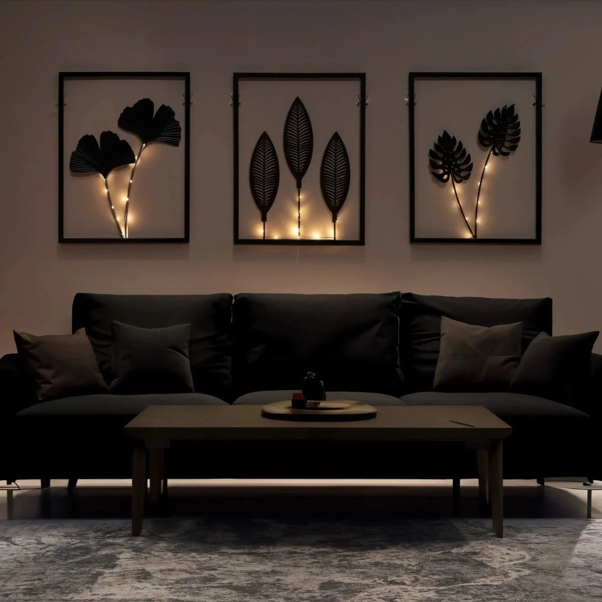 LED Frame Lamp Set Color-Changing Battery-Powered Set of 3