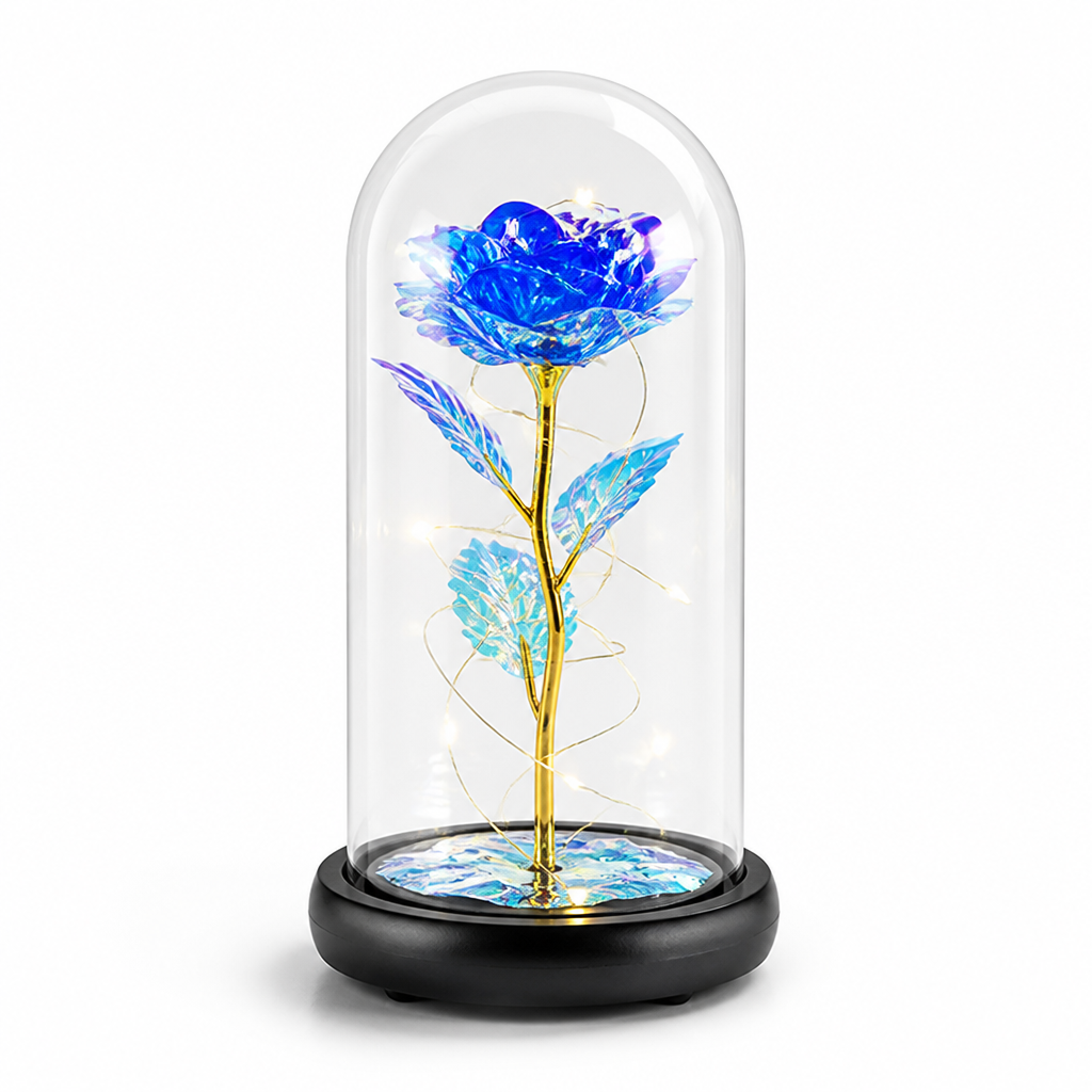 LED-Illuminated Borosilicate Glass Dome Light (Battery-Operated)