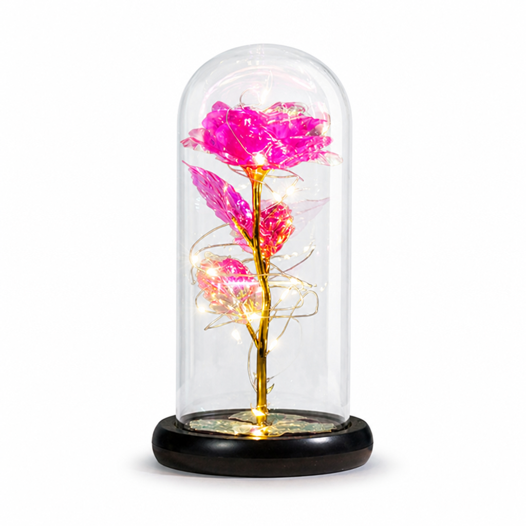 LED-Illuminated Borosilicate Glass Dome Light (Battery-Operated)