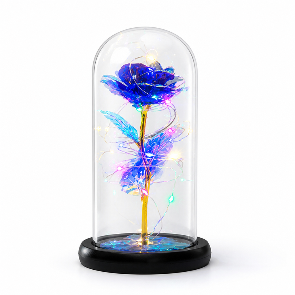 LED-Illuminated Borosilicate Glass Dome Light (Battery-Operated)