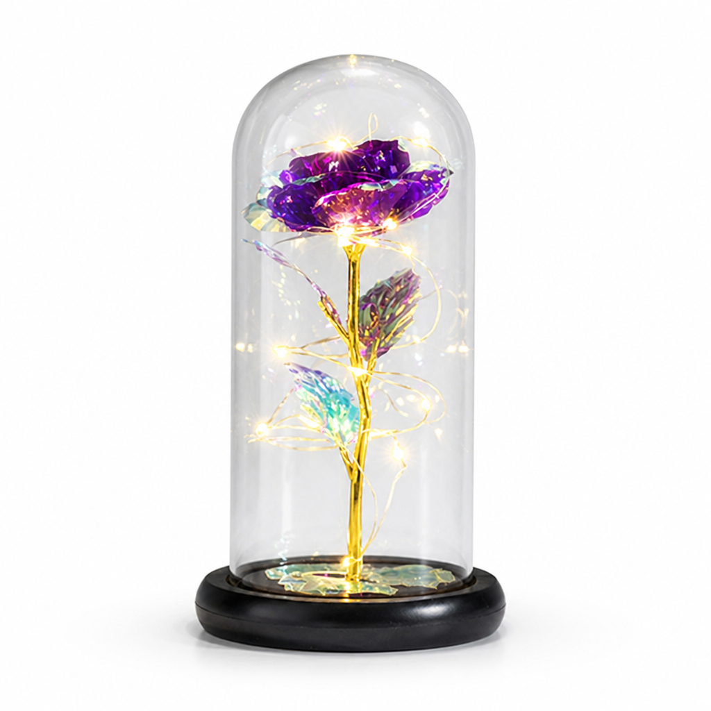 LED-Illuminated Borosilicate Glass Dome Light (Battery-Operated)
